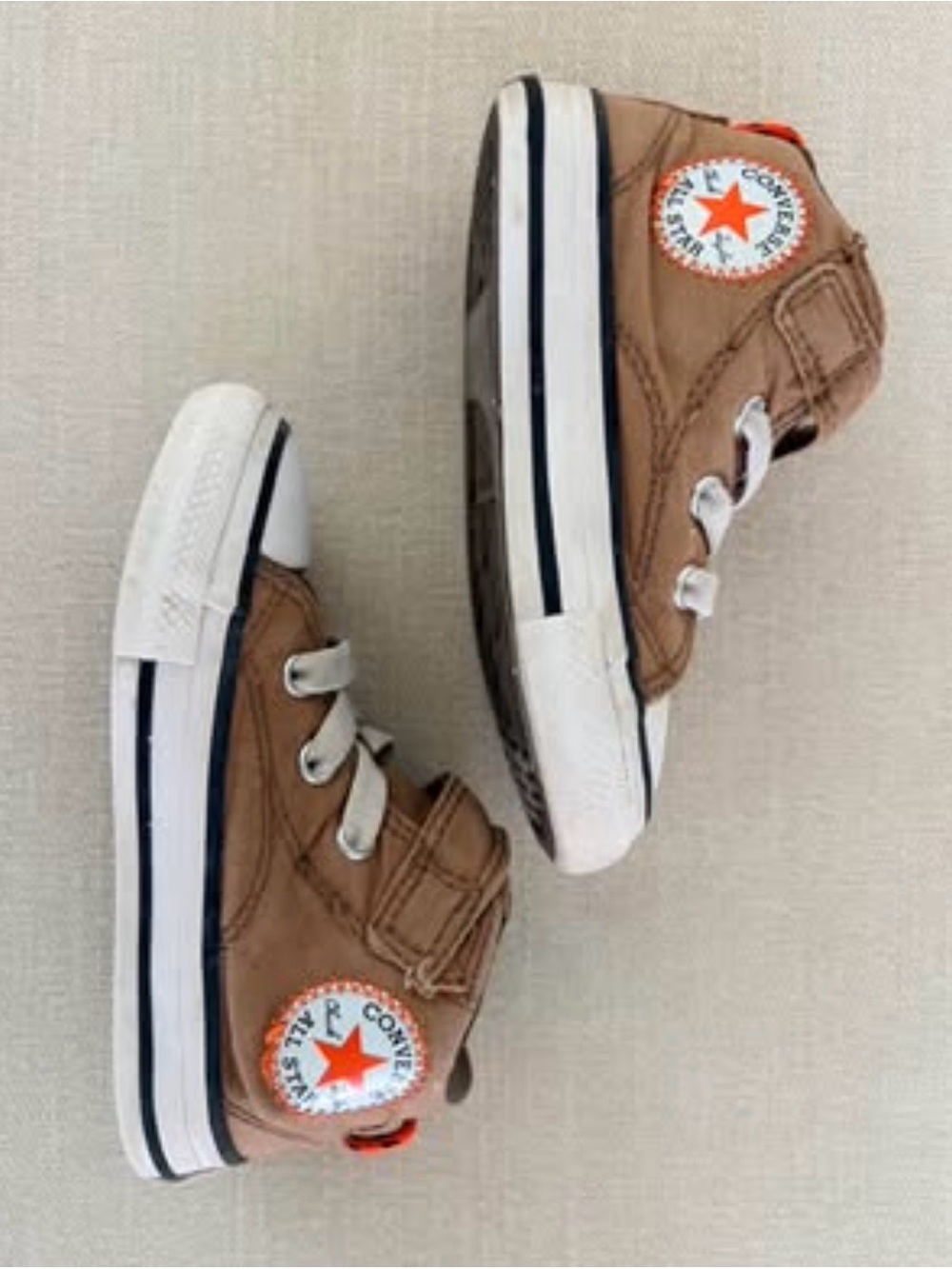 Toddler Brown High-Top Canvas Sneakers